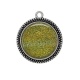 Pendentif Cabochon Argent - fond brillant multicolore