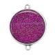 Connecteur Cabochon Argent - fond brillant 