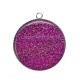 Pendentif Cabochon Argent - fond brillant 