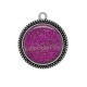 Pendentif Cabochon Argent - fond brillant 