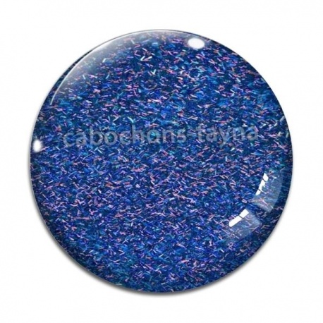Cabochon Verre - fond brillant bleu