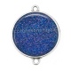 Connecteur Cabochon Argent - fond brillant bleu