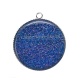 Pendentif Cabochon Argent - fond brillant bleu
