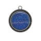 Pendentif Cabochon Argent - fond brillant bleu