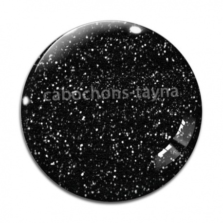Cabochon Verre - fond brillant noir