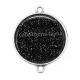 Connecteur Cabochon Argent - fond brillant noir