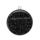Pendentif Cabochon Argent - fond brillant noir