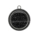 Pendentif Cabochon Argent - fond brillant noir