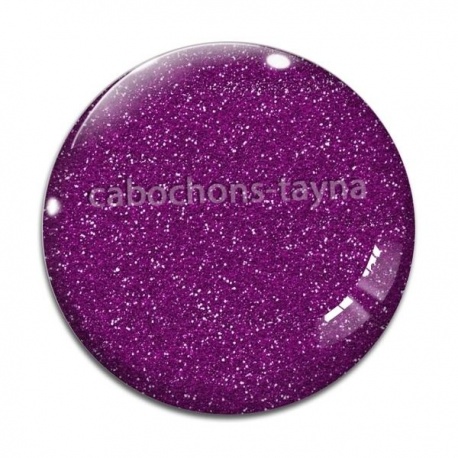 Cabochon Verre - fond brillant 