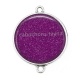 Connecteur Cabochon Argent - fond brillant 