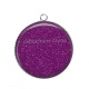 Pendentif Cabochon Argent - fond brillant 