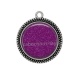 Pendentif Cabochon Argent - fond brillant 