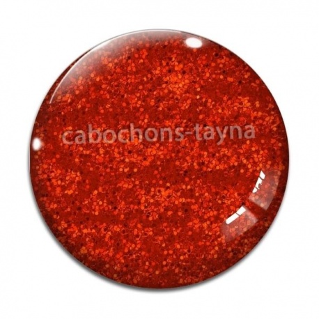 Cabochon Verre - fond brillant rouge