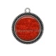 Pendentif Cabochon Argent - fond brillant rouge