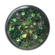 Cabochon Résine - fond paillette vert