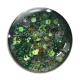 Cabochon Verre - fond paillette vert