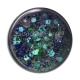 Cabochon Résine - fond paillette bleu