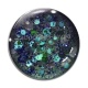 Cabochon Verre - fond paillette bleu