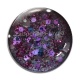 Cabochon Verre - fond paillette violet