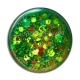 Cabochon Résine - fond paillette vert