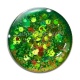 Cabochon Verre - fond paillette vert