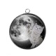 Pendentif Cabochon Argent - chat