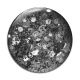Cabochon Verre - fond paillette noir