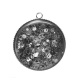 Pendentif Cabochon Argent - fond paillette noir