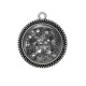 Pendentif Cabochon Argent - fond paillette noir
