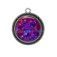 Pendentif Cabochon Argent - fond paillette 