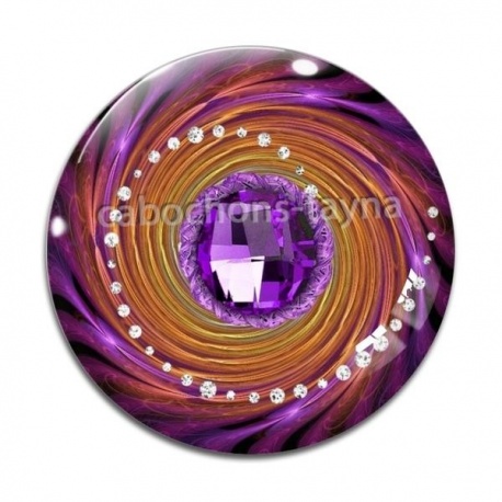 Cabochon Verre - spirale brillante