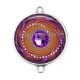 Connecteur Cabochon Argent - spirale brillante
