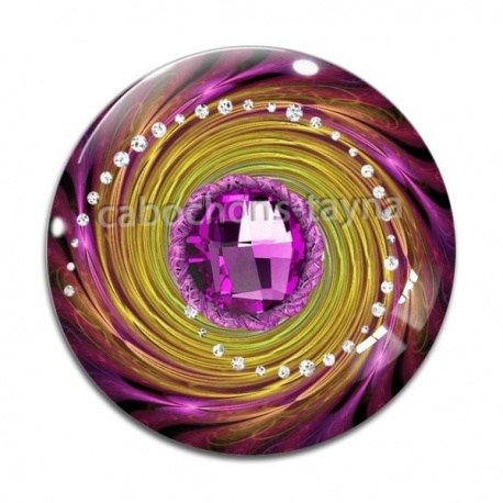 Cabochon Verre - spirale brillante