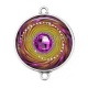Connecteur Cabochon Argent - spirale brillante