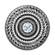 Cabochon Résine - spirale brillante grise noir