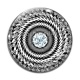 Cabochon Verre - spirale brillante grise noir