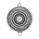 Connecteur Cabochon Argent - spirale brillante grise noir