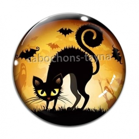 Cabochon Verre - chat