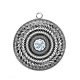 Pendentif Cabochon Argent - spirale brillante grise noir