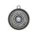 Pendentif Cabochon Argent - spirale brillante grise noir