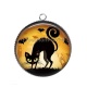 Pendentif Cabochon Argent - chat
