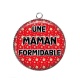 Pendentif Cabochon Argent - une maman formidable