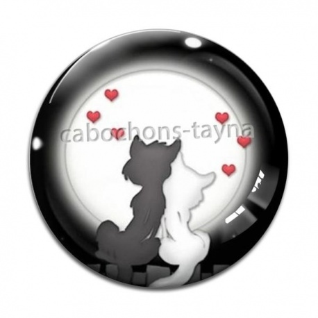 Cabochon Verre - chat