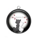 Pendentif Cabochon Argent - chat
