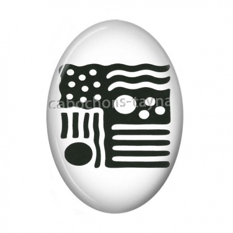 Cabochon Résine Ovale - motif abstrait