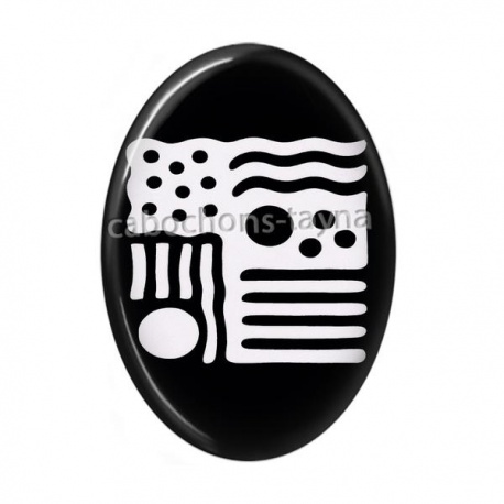 Cabochon Résine Ovale - motif abstrait
