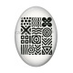 Cabochon Résine Ovale - motif abstrait