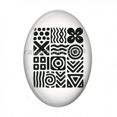 Cabochon Résine Ovale - motif abstrait