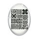 Cabochon Verre Ovale - motif abstrait