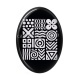Cabochon Résine Ovale -  motif abstrait